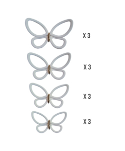 DECORO MURALE 3D "WHITE METAL BUTTERFLIES"